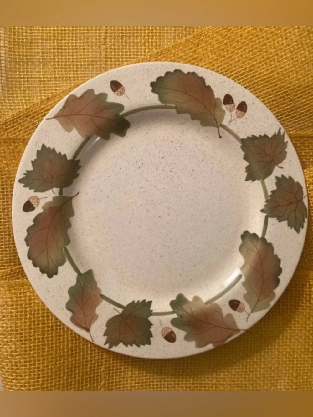 Autumn Leaf Ceramic Dinner Plate - Botanica Handpainted Stoneware Collectible